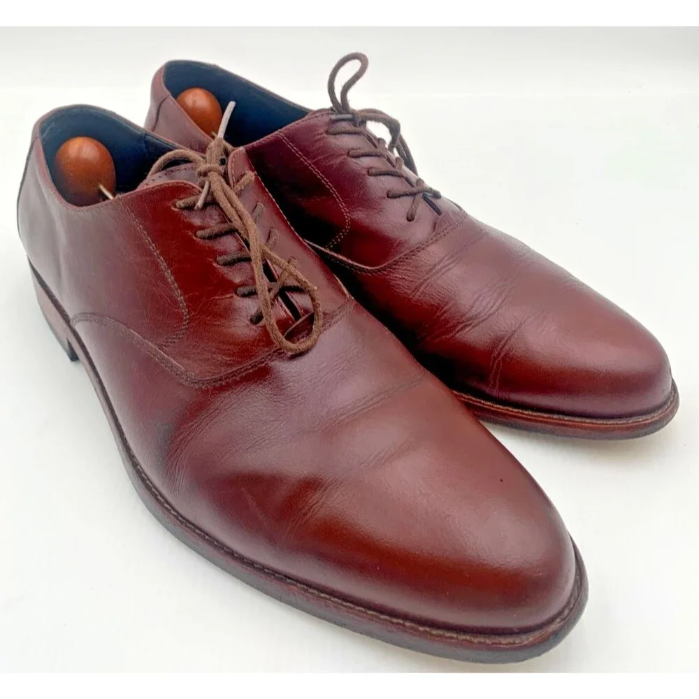 Nisolo Everyday Oxford Leather Dress Shoes Brandy Brown Mens SZ 11.5 Made Spain
